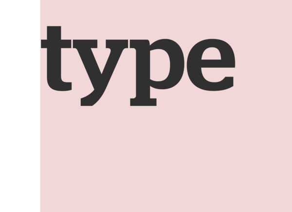 Слово type, выведенное простым шрифтом